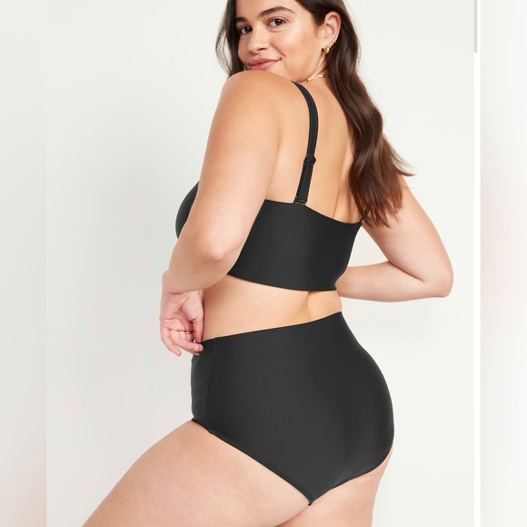 🆕 Old Navy Women’s High-Waisted Bikini Swim Bottoms Black M 8-10 - Picture 4 of 15